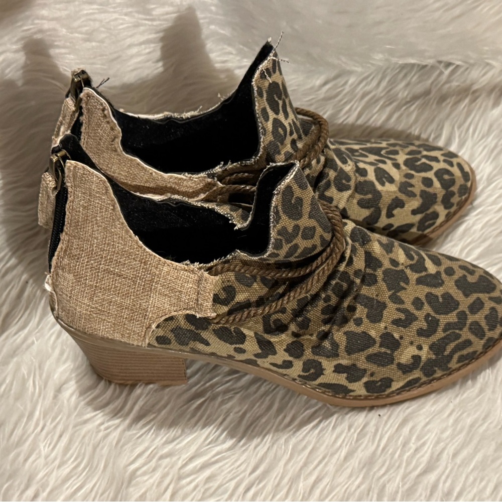 Leopard Print Ankle Boots